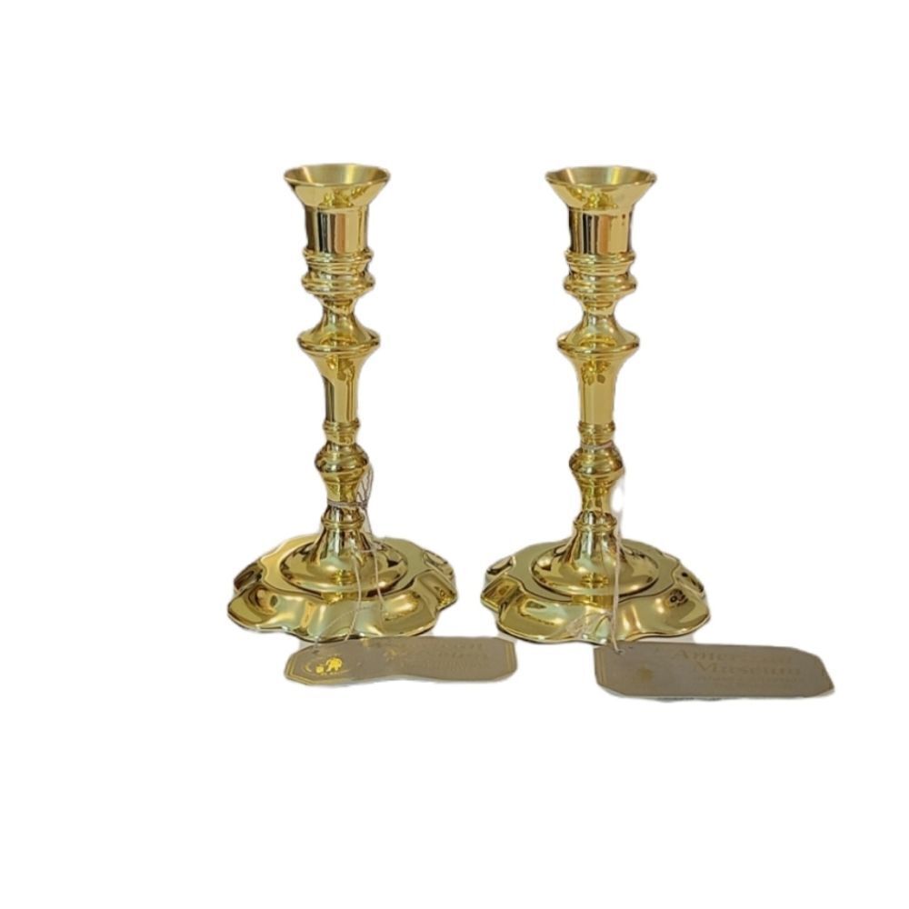 Vintage American Museum Brass Collection By Baldwin Deerfield Candlestick Set